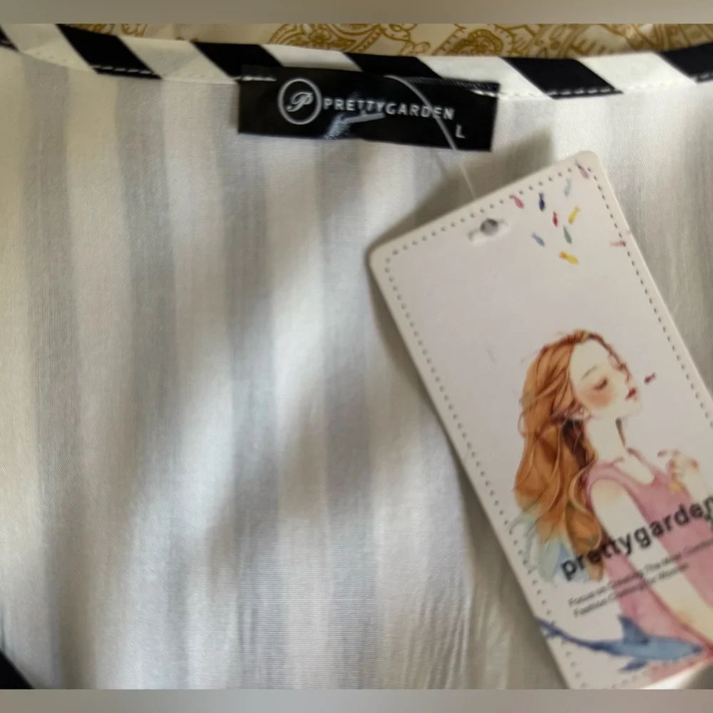 Pretty Garden NWT Black & White Stripped Dress | Size L - Picture 4 of 5